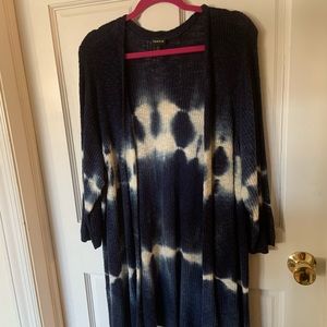 Navy Blue and white oversized cardigan torrid